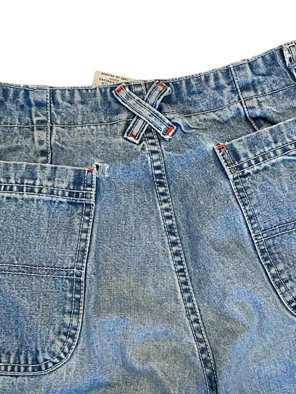 Rare Vintage Jordache Girls Cargo Jeans Size 12 (Juniors 0), Wide‑Leg Y2K Denim - Picture 9 of 14